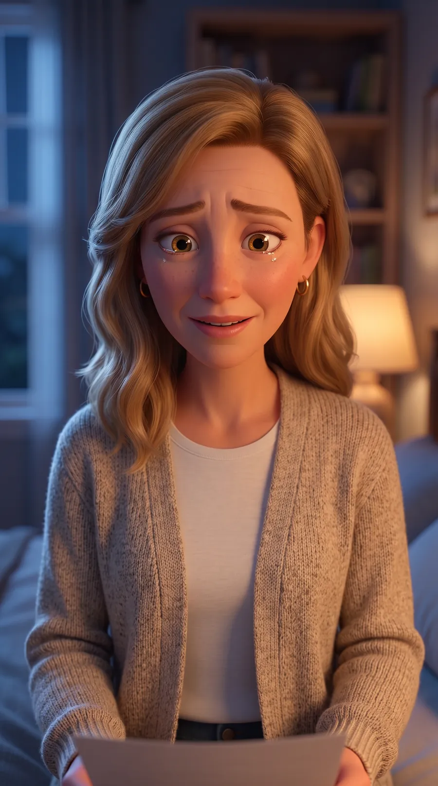 She reads the papers in disbelief